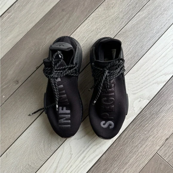 Adidas x Pharrell Williams NMD Human Race Triple Black Men's Sneakers - Picture 3 of 7
